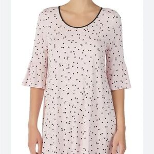 Kate Spade Scatter Dot Sleepshirt Pajama Pink Black Polka Dot Sz M